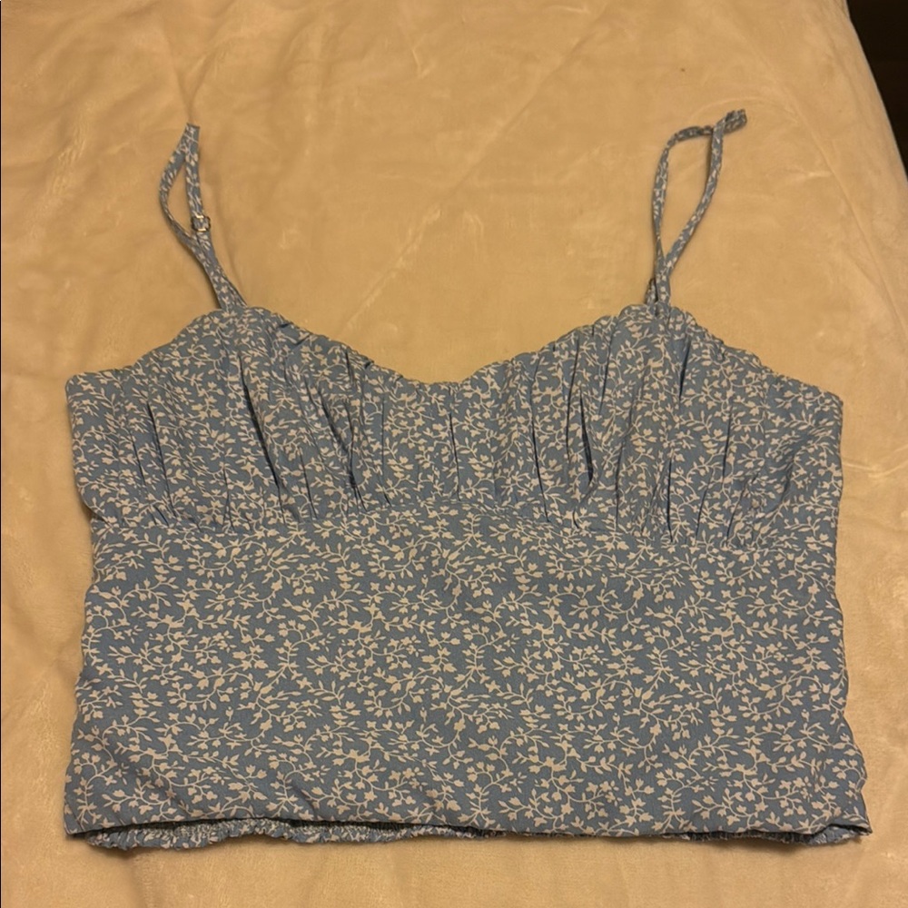 Flower printed corset styled top